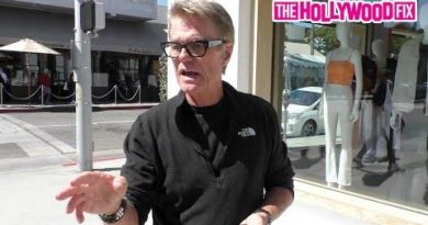 Harry Hamlin Jokes With Paparazzi While Grabbing Lunch With His Son Dimitri In Beverly Hills, CA