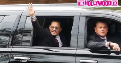 Johnny Depp Waves To Fans While Leaving His Court Trial Against Ex-Wife Amber Heard In Fairfax, VA