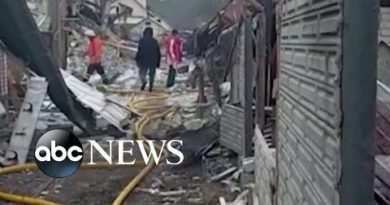 Ukrainian homes reduced to rubble after Russian missile hit