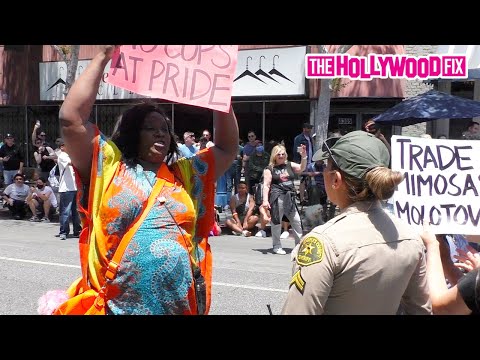 Anti-Police Transgener Protesters Attempt To Shut Down The 2022 Gay Pride Parade In West Hollywood